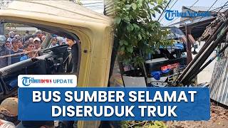 Bus Sumber Selamat Diseruduk Truk di Madiun, Melaju hingga 50 Meter dan Tabrak Tiang
