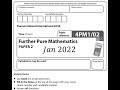 IGCSE Further Pure Maths 2022 January Paper 2 Pearson Edexcel