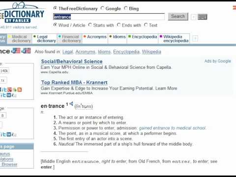Using thefreedictionary.com to show USA/UK English pronunciation