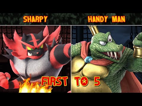 First to Five: Sharpy (Incineroar) vs. Handy Man (King K. Rool)