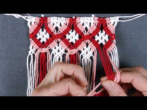 DIAMOND MESH MACRAME TABLECLOTH PATTERN TUTORIAL
