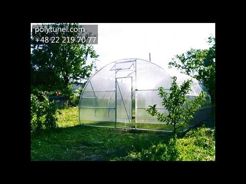 Tunele z poliwęglanem ze stalowej ocynkowanej rury kwadratowej. Szerokość 4 metry