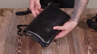 Якісний жіночий клатч із натуральної шкіри Grande Pelle 11658 чорний