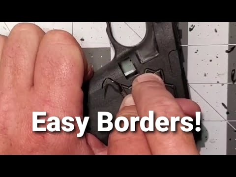 Using a chisel for glock borders. Stippling tool technique. DIY tutorial. Flexcut u-gouge