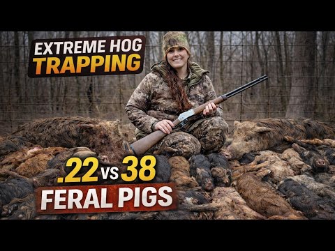 EXTREME Wild Hog Trapping | Lever Action .22 vs 38 Feral Pigs — Record-Breaking Catch & Cook