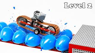 LEGO Tank vs Water Balloon Bridge: Higher Levels, More Explosions | Smart Lego