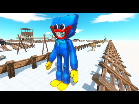 ESCAPING from Huggy Wuggy -  Animal Revolt Battle Simulator