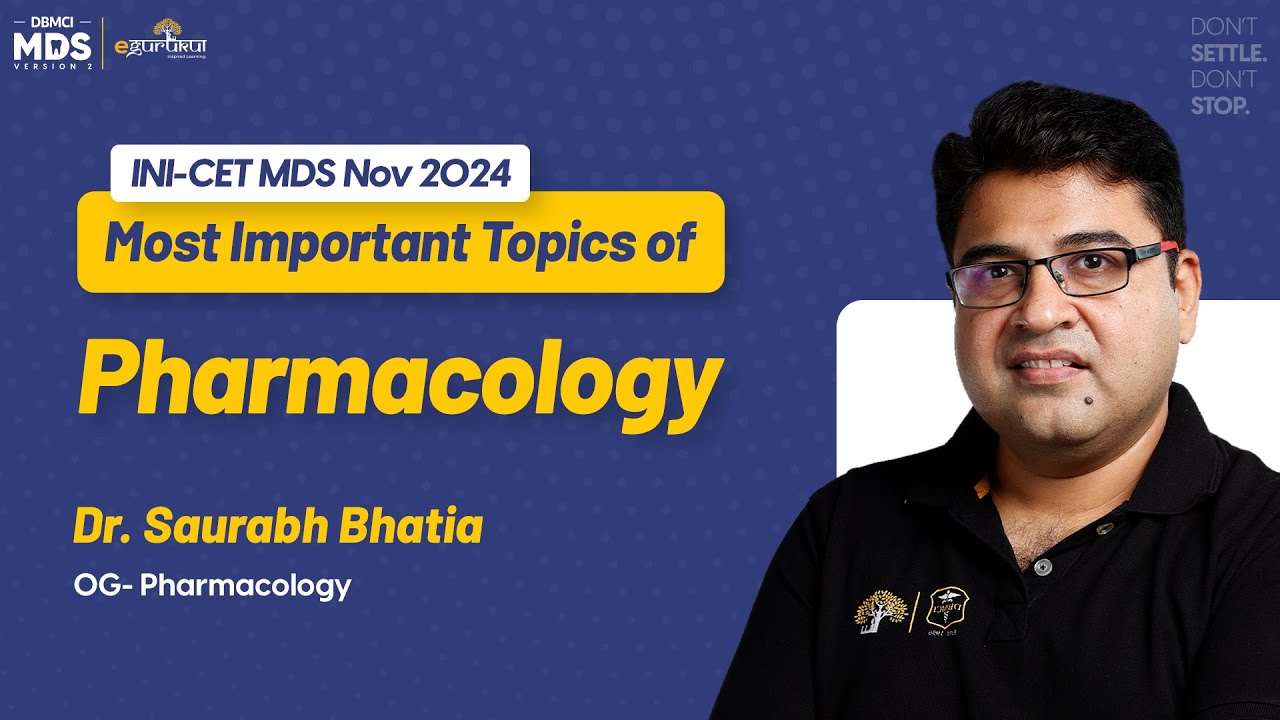 Most Important Topics of Pharmacology || Dr. Saurabh Bhatia || Pharmacology