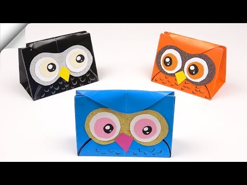 DIY paper bag owl How to make paper bag