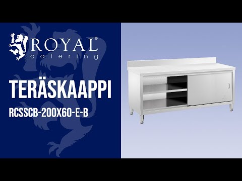 video - Teräskaappi - ECO - 200 x 60 cm - 600 kg - roiskelevy - Royal Catering