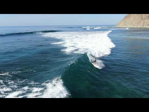 Drone footage of clean wave at Playa Garza