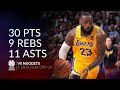 LeBron James 30 pts 9 rebs 11 asts vs Nuggets 2024 PO G4