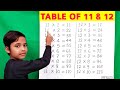 Learn Table of 11 and 12 | Table of 11 | Table of 12 | Maths Tables | RSGauri
