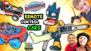 ASTROBLAST BREAKS HIS LEG!  Remote Control Skylanders SuperChargers Cars (Surprise Fun Challenge)