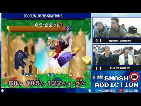 Smash Addiction 59 - Teladi and Gman (Blue) vs Delfino and Dizney (Red) - Doubles Losers Semis