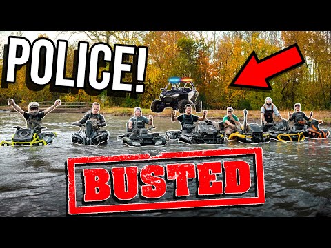 Abandoned GOLF COURSE on FOUR WHEELERS! *COPS BUST US*