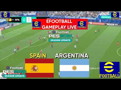 eFootball Pes 2021- España vs Argentina I Partido Completo de Simulación I Videojuego de Fútbol I