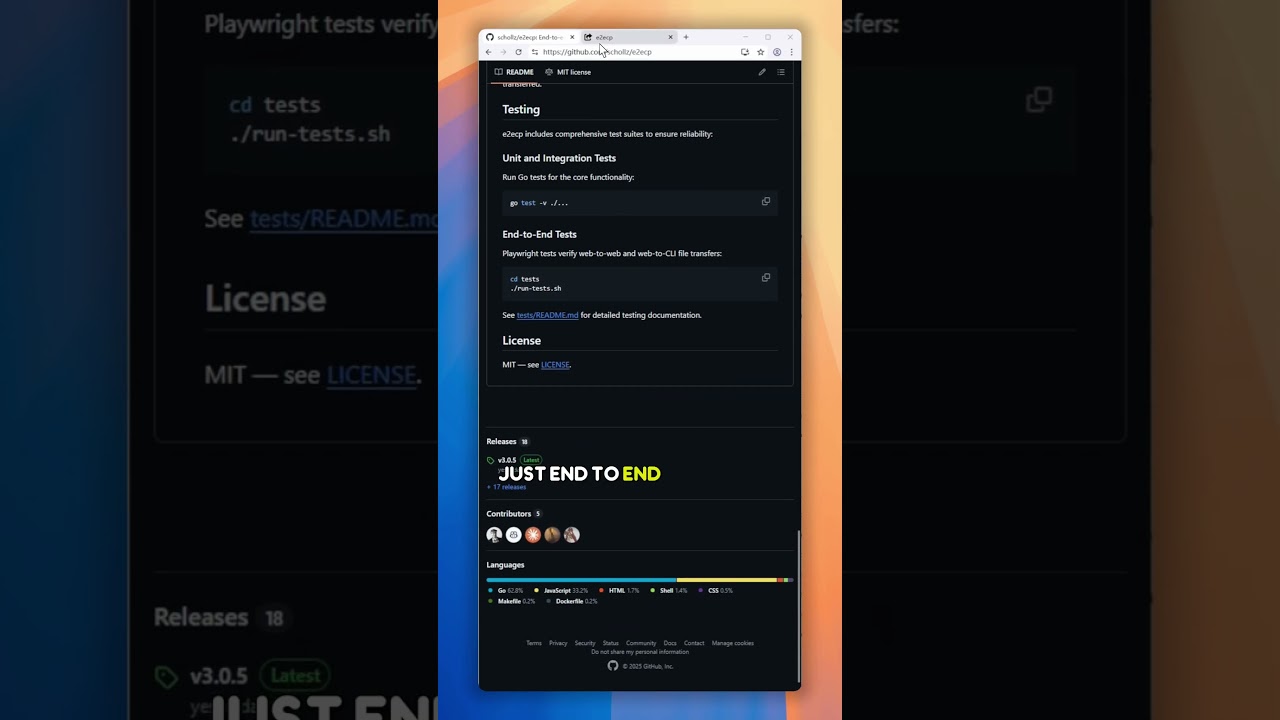 e2ecp — a peer-to-peer file transfer tool that works through the web, CLI, or both  #github