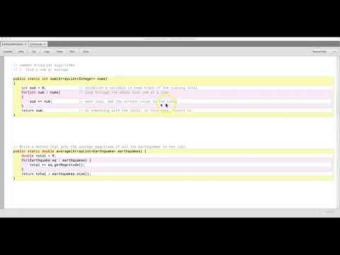 Common Arraylist Algorithms Sum Average