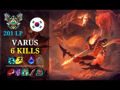 Varus Mid vs Zoe - 6 kills - Kt Ucal KR Grandmaster (201 LP) Patch 11.3