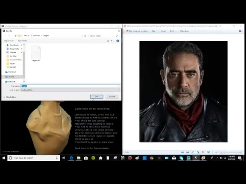 The Walking Dead in Sculptris NEGAN!!!!!!