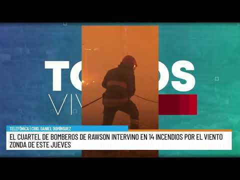 El cuartel de Bomberos de Rawson intervino en 14 incendios por el último viento Zonda