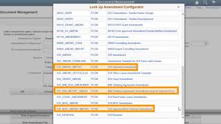 Update the Transactional Contract Document and create the Amendment