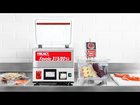 FAVOLA SL: chamber vacuum packaging machines with Touch Screen and label printer with adhesive paper