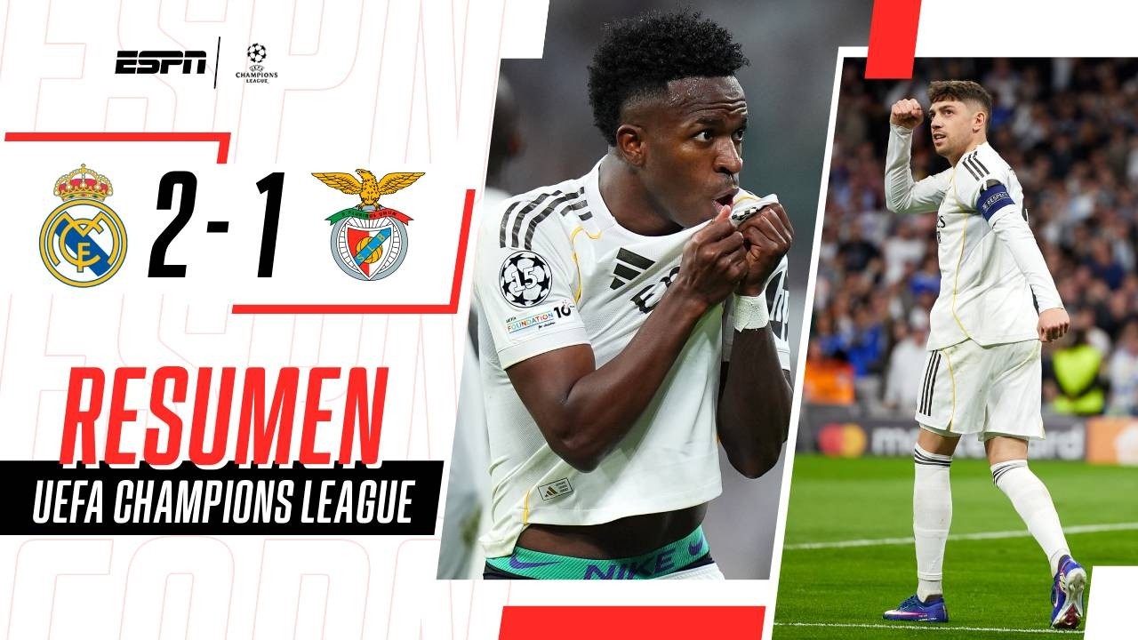 VINI BAILÓ, VALVERDE ASISTIÓ POR DUPLICADO Y REAL AVANZÓ EN CASA | R. Madrid 2-1 Benfica | RESUMEN