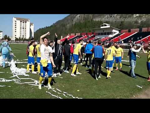 Bucurie FC Caransebes dupa victoria de la Resita