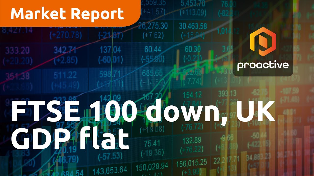 FTSE 100 down, UK GDP flat - Market Report
