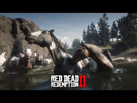 WILD HORSE MIGRATION 2 into the desert - Red Dead Redemption 2