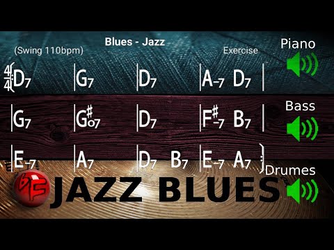 Jazz Blues in D - Jazz Backing Track / Play-along (110bpm)