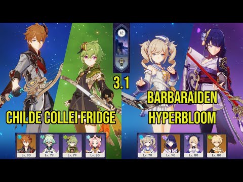 (F2P) C0 CHILDE COLLEI Fridge & BARBARAIDEN Hyperbloom | 3.1 Spiral Abyss Floor 12 | Genshin Impact