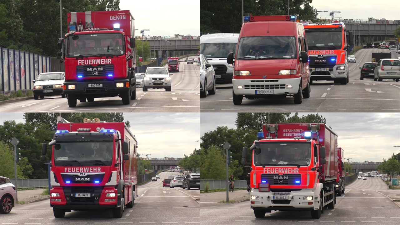 [Gefahrguteinsatz in Biolabor!] Einsatzfahrten Berliner Feuerwehr zum Großeinsatz in Adlershof