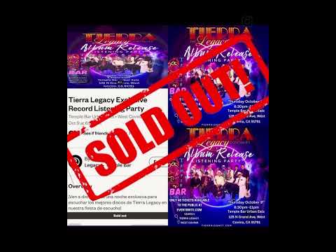 TIERRA #Legacy ALBUM RELEASE & LISTENING party SOULED OUT