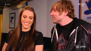 Stephanie McMahon & Dean Ambrose Backstage