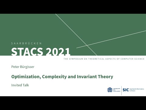 STACS 2021 | Optimization, Complexity and Invariant Theory