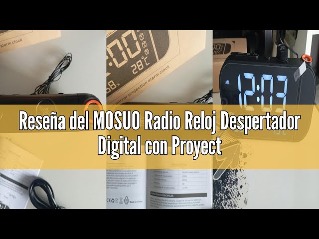 Vídeo relacionado con MOSUO Radio Reloj Despertador Digital con Proyector, Reloj Proyector Techo Inteligente, con Temperatura Interior, Humedad, Ajustables Brillo y Volumen, Sonido Inteligente Activación, 7 Música