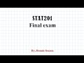 Stat201 Final Exam شرح By Bonnie Fouzou