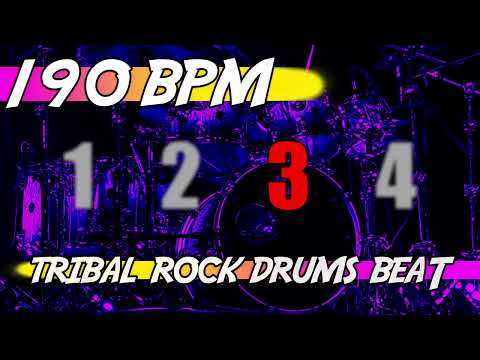 ✅ 190 BPM Backing Track 🥁 Ten minutes of tribal rock drums beat