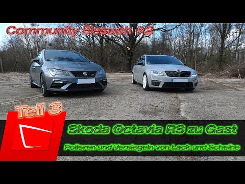 Community Besuch #2 - Tobias mit Skoda Octavia RS zu Gast - Polieren, Versiegeln von Lack u. Scheibe