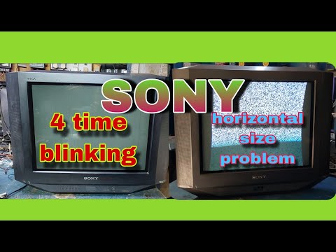 SONY 21 inch CRT TV, 4 TIME BLINKING PROBLEM, AND HORIZONTAL SIZE FAULT, problem repair and solution