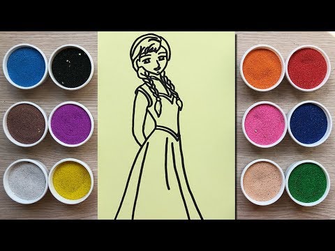 Đồ chơi trẻ em TÔ MÀU TRANH CÁT CÔNG CHÚA ANNA ĐẸP - Colored sand painting anna toys (Chim Xinh)