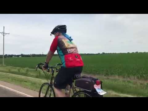 BRAN riders riding across Nebraska 2018 with the Lonesome rider.  #touring #cycling #recumbent