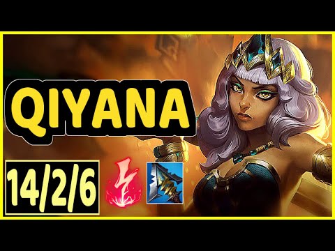 QIYANA VS TRISTANA - 14/2/6 KDA MID GAMEPLAY GRANDMASTER I