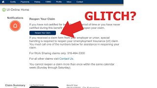 Reopen Your Claim EDD button is a glitch Here's why EDD won't let you certify!