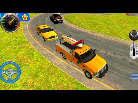 Yellow Police Truck And Boat Driving - Coast Guard Beach Rescue Team