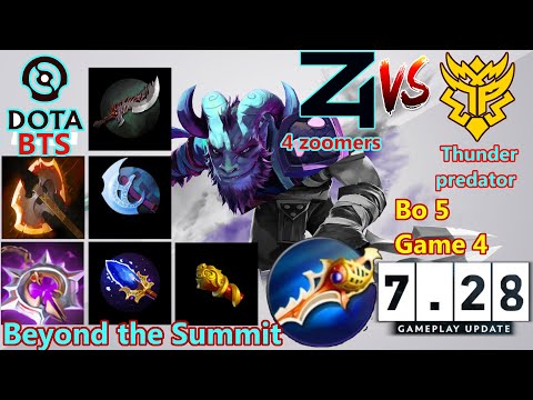 BTS Dota 2 4 Zoomers vs Thunder predator (Bo5) Game 4