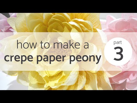 HOW TO MAKE A CREPE PAPER PEONY - Part 3 | Crepe Paper Flower Tutorial | FREE PAPER FLOWER TEMPLATE